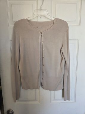 Women's Classic 2 Piece Set Knit Tank And Cardigan Sweater - Cream